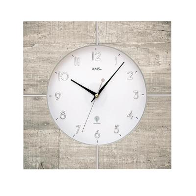 AMS F5547 Wandklok zendergestuurd hout 34 cm
