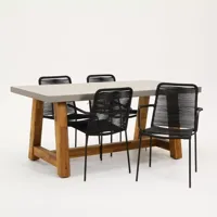 Tuinstoel Vita Luxor zwart met Veltis tafel 180 cm - thumbnail