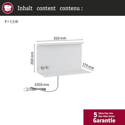 Paulmann 96772 Jarina LED-wandlamp LED LED vast ingebouwd 4.5 W Wit (mat)