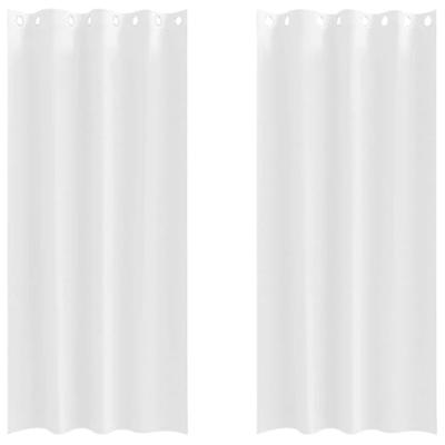 VidaXL Zwart-out gordijnen met ringen 2 pcs puur wit 225 x 140 cm
