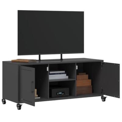 Tv-meubel 100,5x39x43,5 cm staal zwart