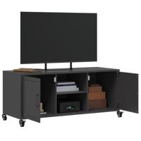Tv-meubel 100,5x39x43,5 cm staal zwart - thumbnail