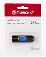 Transcend JetFlash® 790 USB-stick 256 GB Zwart, Blauw TS256GJF790K USB-A 3.1 Gen 1 - thumbnail