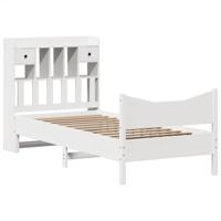 Bedframe zonder matras massief grenenhout wit 75x190 cm - thumbnail