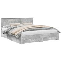 Bedframe met hoofdeinde Beton Grijs 180 x 200 cm Bewerkt hout - thumbnail
