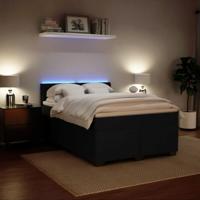 Boxspring met matras fluweel zwart 140x190 cm - thumbnail
