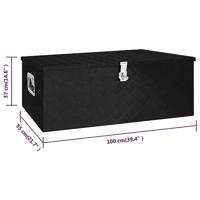 VidaXL Opbergbox 100x55x37 cm aluminium zwart - thumbnail