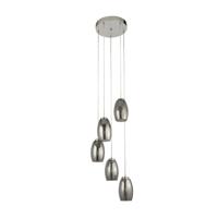 Searchlight 5-lichts vide hanglampCyclone chroom met smoke - 97291-5SM - thumbnail