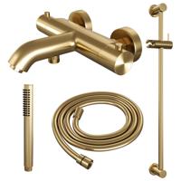 Opbouwset Bad- en Douchekraan Brauer Gold Edition Thermostatisch Met Glijstang Geborsteld Goud Brauer - thumbnail
