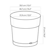 Bloempot en ronde Capri -capri - Plastic - Watertank - Diameter 50 cm - Wit - Artevasi - thumbnail