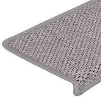 Trapmatten zelfklevend Sisal-Look 30 st 65x21x4cm zilverkleurig - thumbnail