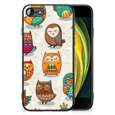 iPhone SE 2022 | SE 2020 | 7/8 Dierenprint Telefoonhoesje Vrolijke Uilen
