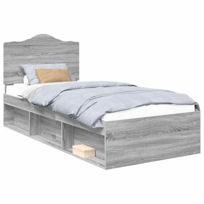 Bedframe Grijs Sonoma 90 x 200 cm Massief grenenhout