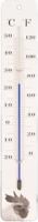 Esschert Design thermometer Kip 4,7 x 28 cm staal/glas wit - thumbnail