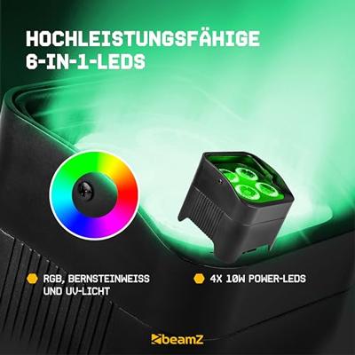 BeamZ 4x BBP94W verticale LED par op accu RGBWA+UV WDMX - thumbnail