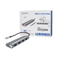 LogiLink UA0309 USB 3.0 hub (3.1 Gen 1) Type-C 5000Mbit/s Grijs 4 poorten - thumbnail