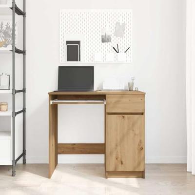 Bureau ambachtelijk 86x49x76 cm spaanplaat eikenkleurig - thumbnail