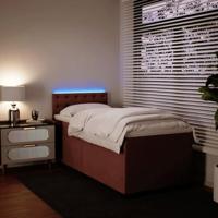 Boxspring met matras fluweel roze 90x190 cm - thumbnail