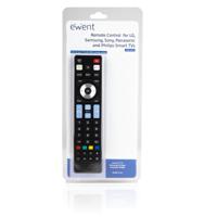 Ewent EW1576 afstandsbediening voor Smart TV, LG, Samsung, Sony, Panasonic en Philips zwart. - thumbnail