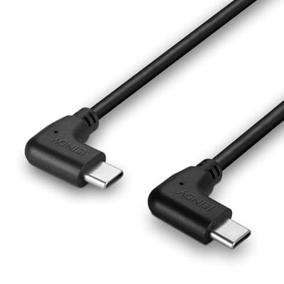 Lindy USB 2.0 kabel type C naar C, gebogen, 0,5 m