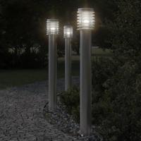VidaXL Vloerlamp voor buiten 110 cm roestvrijstaal zilverkleurig - thumbnail