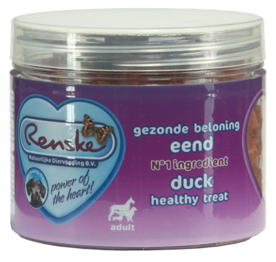 RENSKE HOND GEZONDE BELONING MINI HARTJES EEND RENSKE HOND GEZONDE BELONING MINI HARTJES EEND