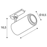 SLV NUMINOS ZOOM M 1006118 LED-railspot 3-fasig LED vast ingebouwd 20 W Zwart - thumbnail