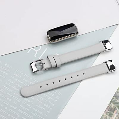 Fitbit Luxe - Leren bandje - Maat: Large - Wit