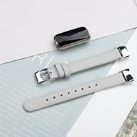 Fitbit Luxe - Leren bandje - Maat: Large - Wit - thumbnail