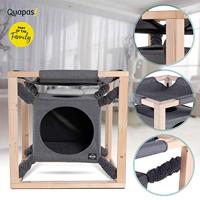 Quapas! kattenbed met hangmat catcube m 54x54x54 cm grijs - thumbnail