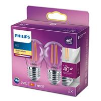 Philips Lichtbron kogel4,3W - E27 - 2700K - 470 lumen set van 2 transparant - 929004590455 - thumbnail