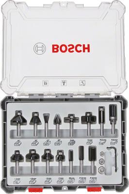 Bosch Accessoires 15-delige gemengde freesset - schachtdiameter 6 mm - 2607017471 Bosch Accessoires 15-delige gemengde freesset - schachtdiameter 6 mm - 2607017471