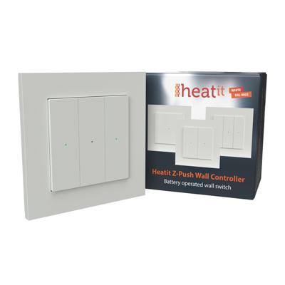 Wandschakelaar Z-Push - RAL9003 Glossy - Heatit- Zwave