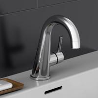 PISA ééngreepsmengkraan wastafel, chroom met hoge uitloop keramische schijven geluidsarme, verwisselbare 25 mm cartouche hoogwaardige mousseur CASCADE® SLC flexibele metalen aansluitslangen - thumbnail