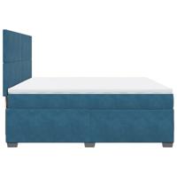 Boxspring met matras fluweel blauw 200x200 cm - thumbnail
