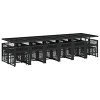 17-delige Tuinset met kussens poly rattan zwart - thumbnail