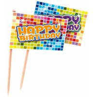 Feestprikkers Happy Birthday Blocks (24st) - thumbnail
