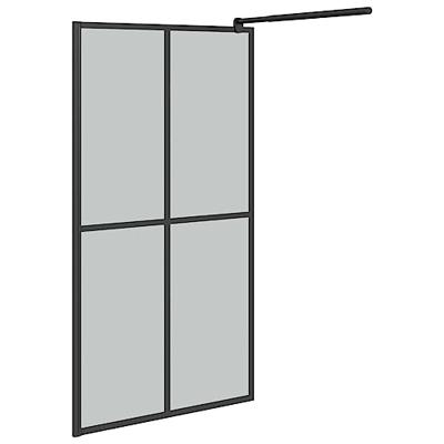 VidaXL Inloopdouchescherm 100x195 cm donker gehard glas