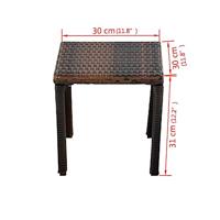 Ligbeddenset poly rattan bruin 3-delig - thumbnail