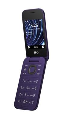 HMD 2660 Klapmobiele telefoon, klaptelefoon (2,8 inch hoofddisplay, 1,77 inch tweede display, 4G + 4G, bluetooth, 128 MB, 1450 mAh accu, FM-radio, MP3-speler, 0,3 MP camera), paars