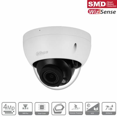 Dahua WizSense 2series. 4MP WDR Mini Dome camera avec IR objectif varifocale motorisée 2.7-13.5mm IP67.IK10. microphone integré