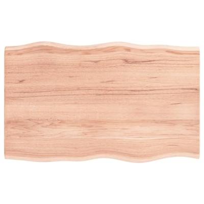 Tafelblad natuurlijke rand 80x50x2 cm eikenhout lichtbruin