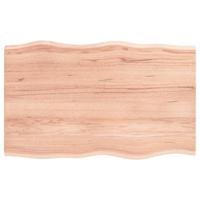 Tafelblad natuurlijke rand 80x50x2 cm eikenhout lichtbruin - thumbnail