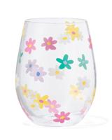 HEMA Drinkglas 550ml bloemen - thumbnail
