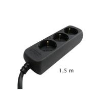 VB Stekkerdoos tcd 3V +RA 1.5 meter 3x1.0mm² Zwart - thumbnail