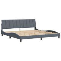 Bedframe zonder matras "Hanko" 200x200 cm fluweel donkergrijs - thumbnail