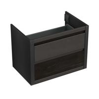 Onderkast Forzalaqua Gela 80x51x60 Cm 2 Softclose Lades Eiken Black Oiled - thumbnail
