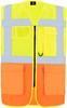 Korntex KX810 CO² Neutral Multifunctional Executive Safety Vest Hamburg - Signal Yellow/Signal Orange - M - thumbnail