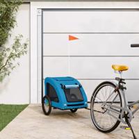 VidaXL Hondenfietstrailer oxford stof en ijzer blauw - thumbnail