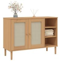 Dressoir SENJA 112x40x80 cm rattan massief grenenhout bruin - thumbnail